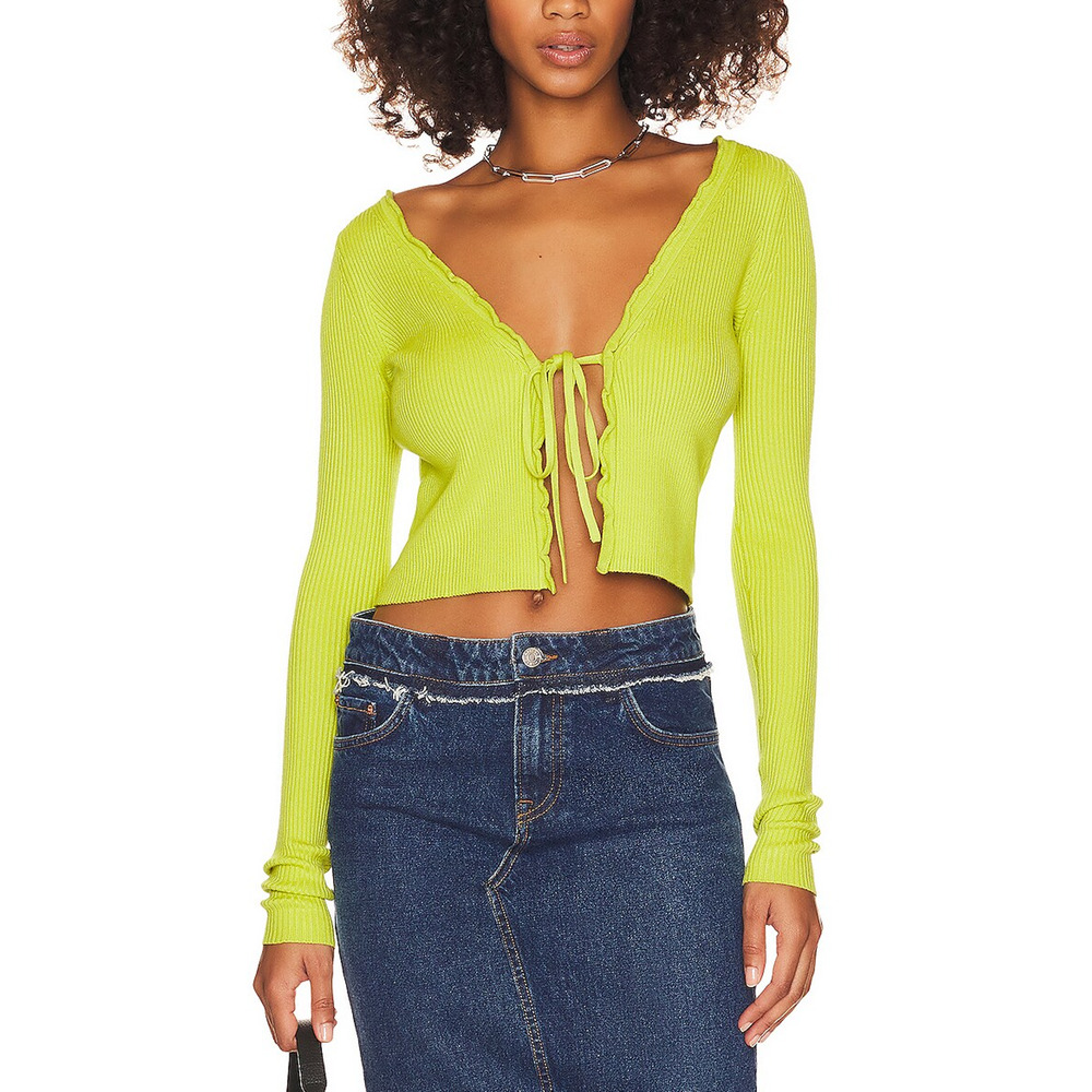 Lovers And Friends 'Halina' Green Viscose Tie Front Cardigan Size S - NWT